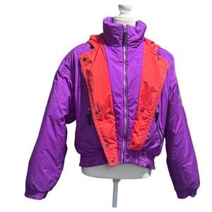 Vintage Obermeyer Ski Bomber Jacket Seduced Style Purple Red Women’s 12